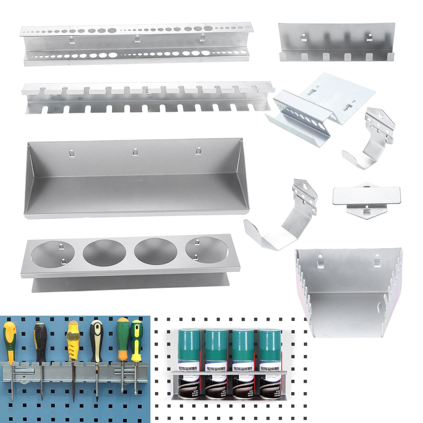 1PC Wrench Organizer Holder Tray Steel Wall Mounted Hook 145mm Tools Rack Toolbox Storage Wrenches Lined Shelf Garage/Garden