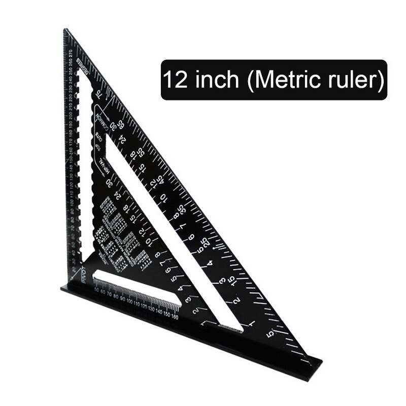 Silver Aluminum Alloy Speed Square Roofing Triangle Angle Protractor Try Square Carpenter's Measuring Layout Tool: Pink