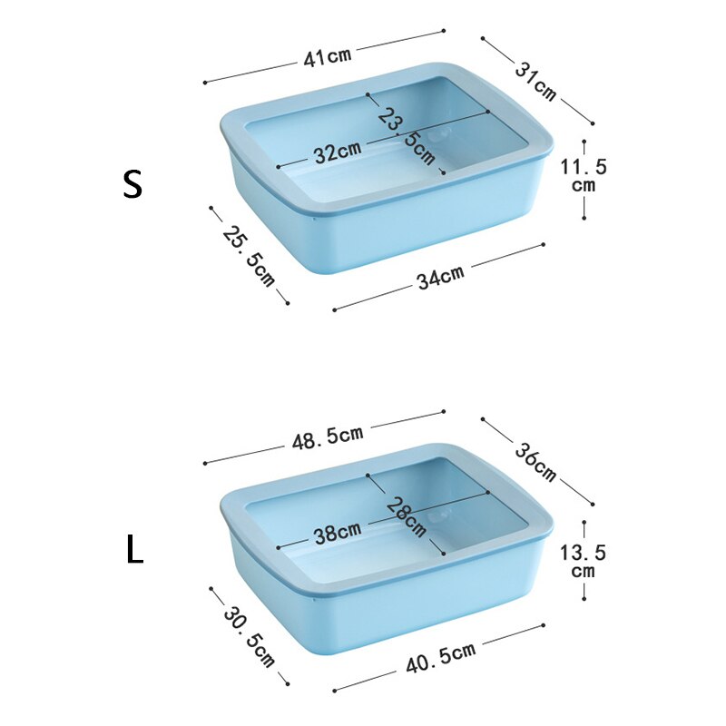 Rectangular litter box cat toilet cat supplies small semi-enclosed litter box color splash-proof
