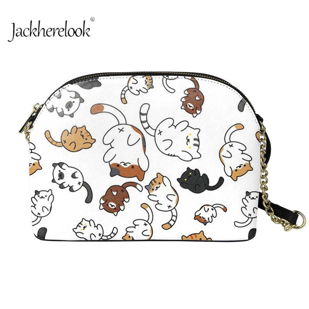 Jackherelook dames schattige dieren katten patroon buiten sling crossbody tas dames schoudertassen met haak: Hmfa 1408 d 49
