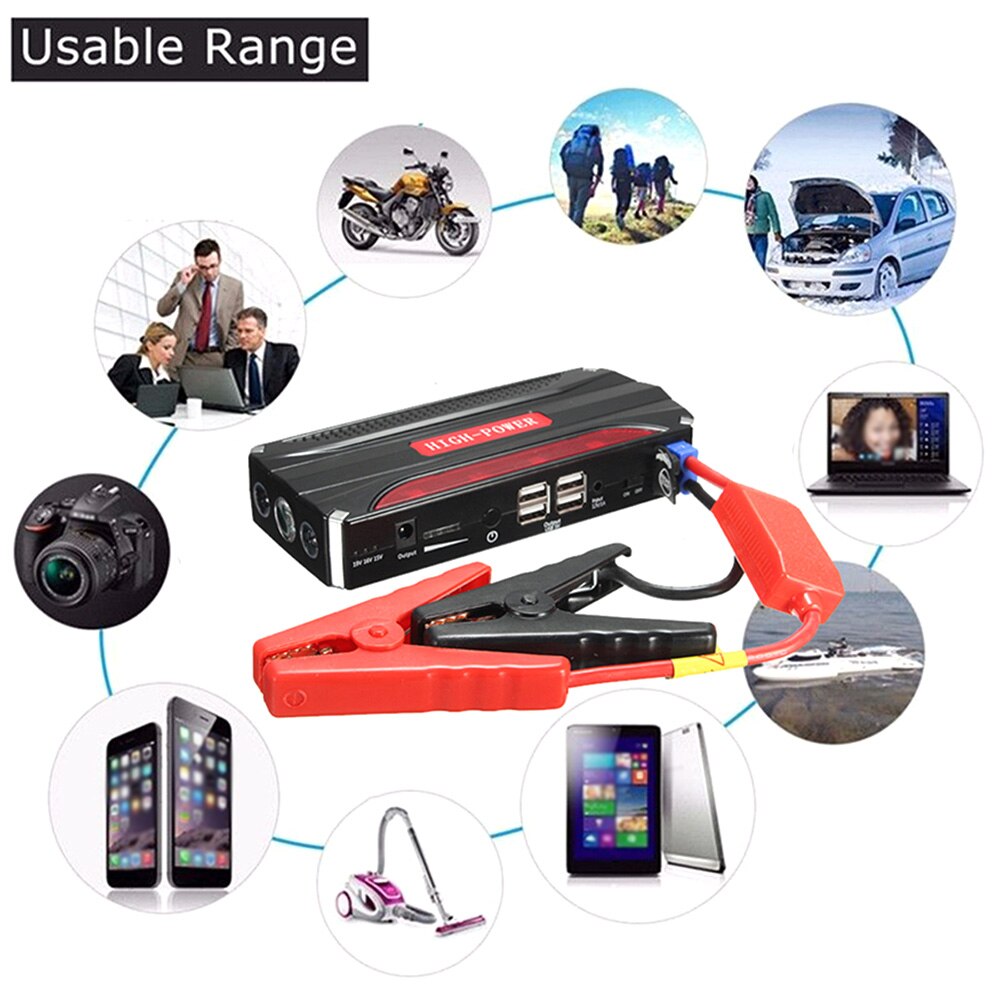 68800mAH 12V USB Car Jump Starter Power Booster Charger Auto Truck SUV Portable Maintainer Kit