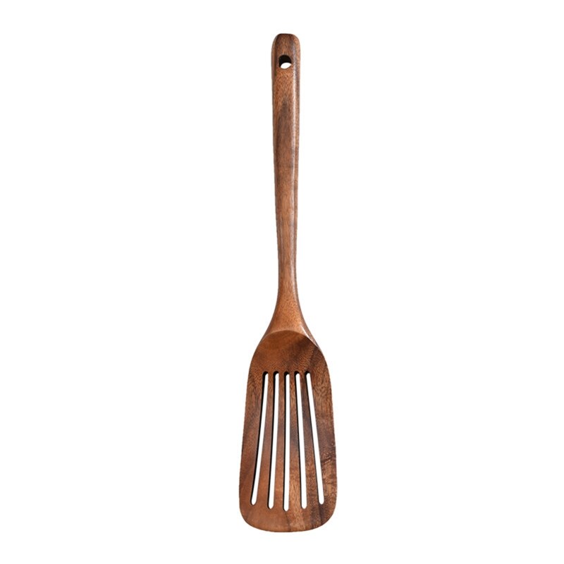 Natural Wooden Cooking Shovel Spatula Turner Kitchen Utensil Tools Non-stick Long Handle Cookware: B