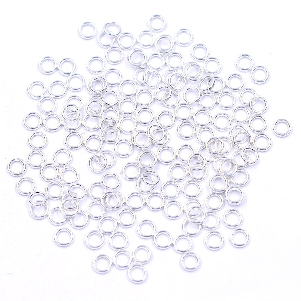 200 sztuk posrebrzany okrągły Metal lutowane zamknięte Jump pierścionki biżuteria DIY dokonywanie ustalenia 6mm