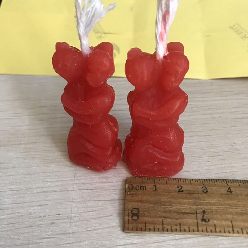 Mini velas decorativas de 2,5x5cm, velas Rojas hechas a mano para parejas, para fiestas y bodas