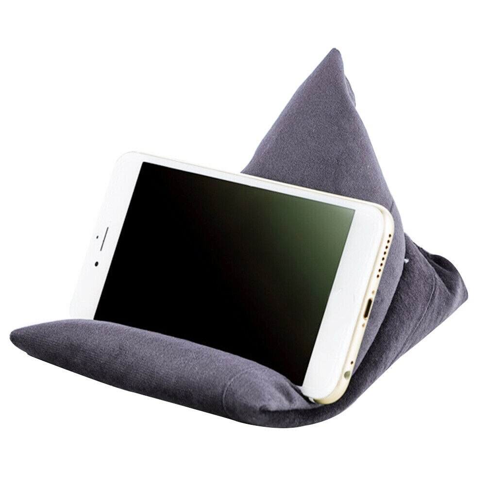 Stand Pillow Mobile Phone Holder Lazy People Soft Portable Cushion Bean Bag for Laptop QJY99: Gray
