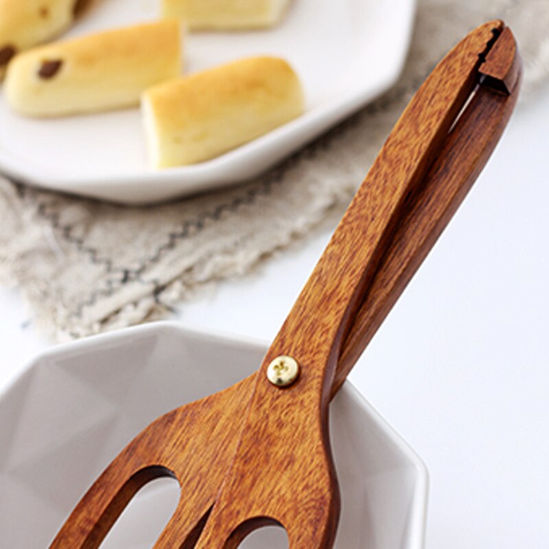 Pinças de comida cozinha de madeira pinças criativo scissor forma bolo sobremesa salada servindo pinças clipe utensílios de cozinha de madeira acessórios