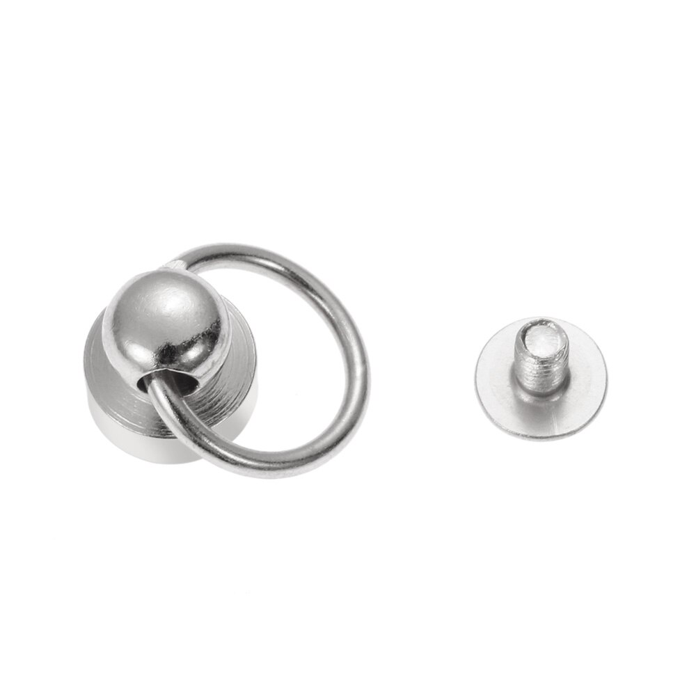 100Pcs/Bag Round Ring Head Garment Rivet Round Head Screws With Pull Tab Brass Nail DIY Cloth Button Stud for Clothes Phone Case: silver / 8mm