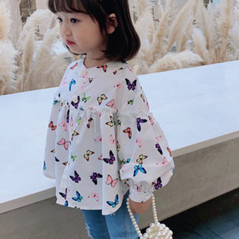 Herfst Meisjes Lange Mouwen Koreaanse Blouses Kids Katoen Blouses