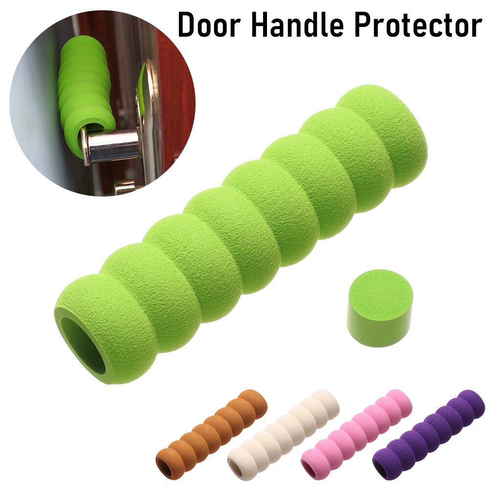 2pcs Spiral Door Handle Soft Foam Elastic Cover Doorknob Guard Protector Anti-collision Door Stopper Baby Safety Practical