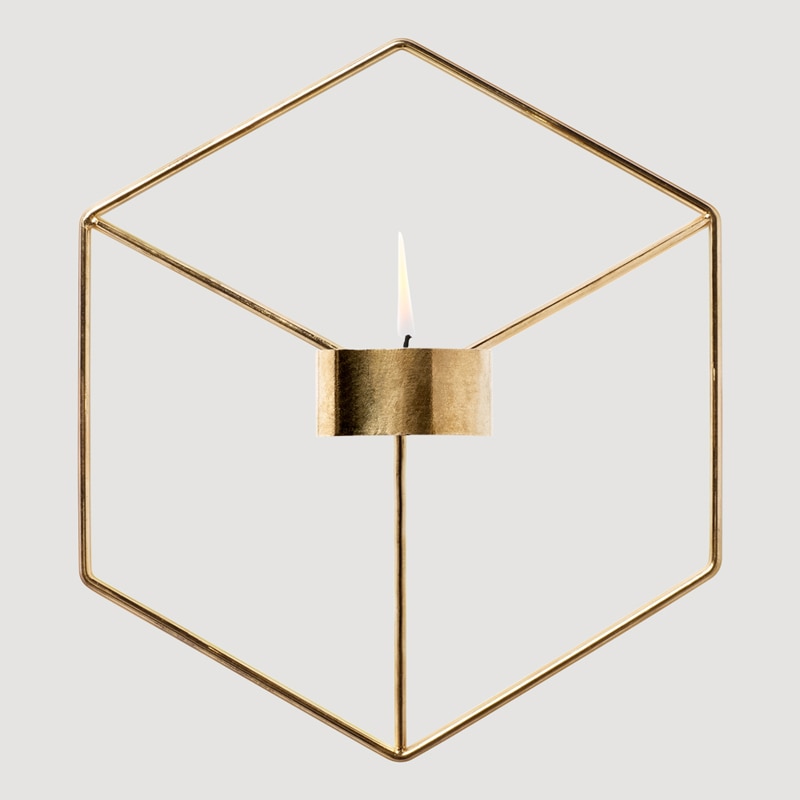 Enkel stil 3d geometrisk lysestake metall nordisk vegg lysestake sconce matchende lite telys skandinaviske hjemmepynt