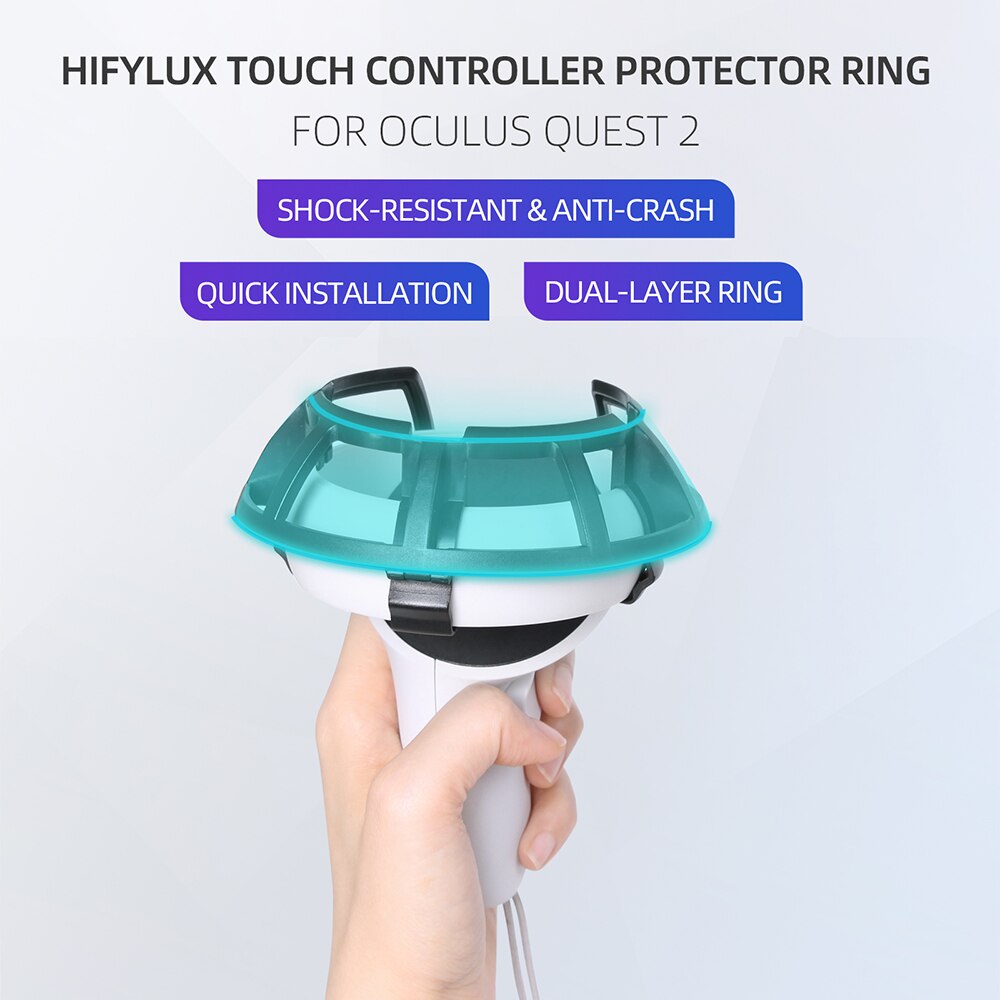 Vr-headset-griffschutzhülle für oculus quest 2, zubehör, kollisionsbeständiger, zweilagiger ringschutz