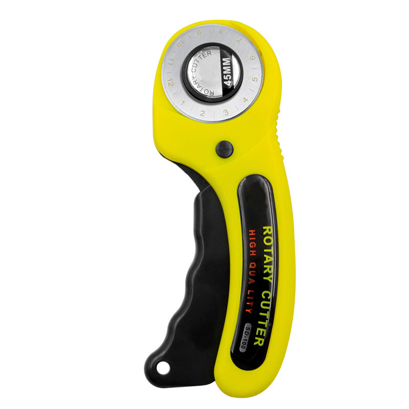 45mm Ergonomische rotierend Stoff Cutter Für Stoff Karte Papier NäHenne Quilten Rolle Stoff Schneiden Schneider Schere Kleidung DIY Werkzeug: Gelb
