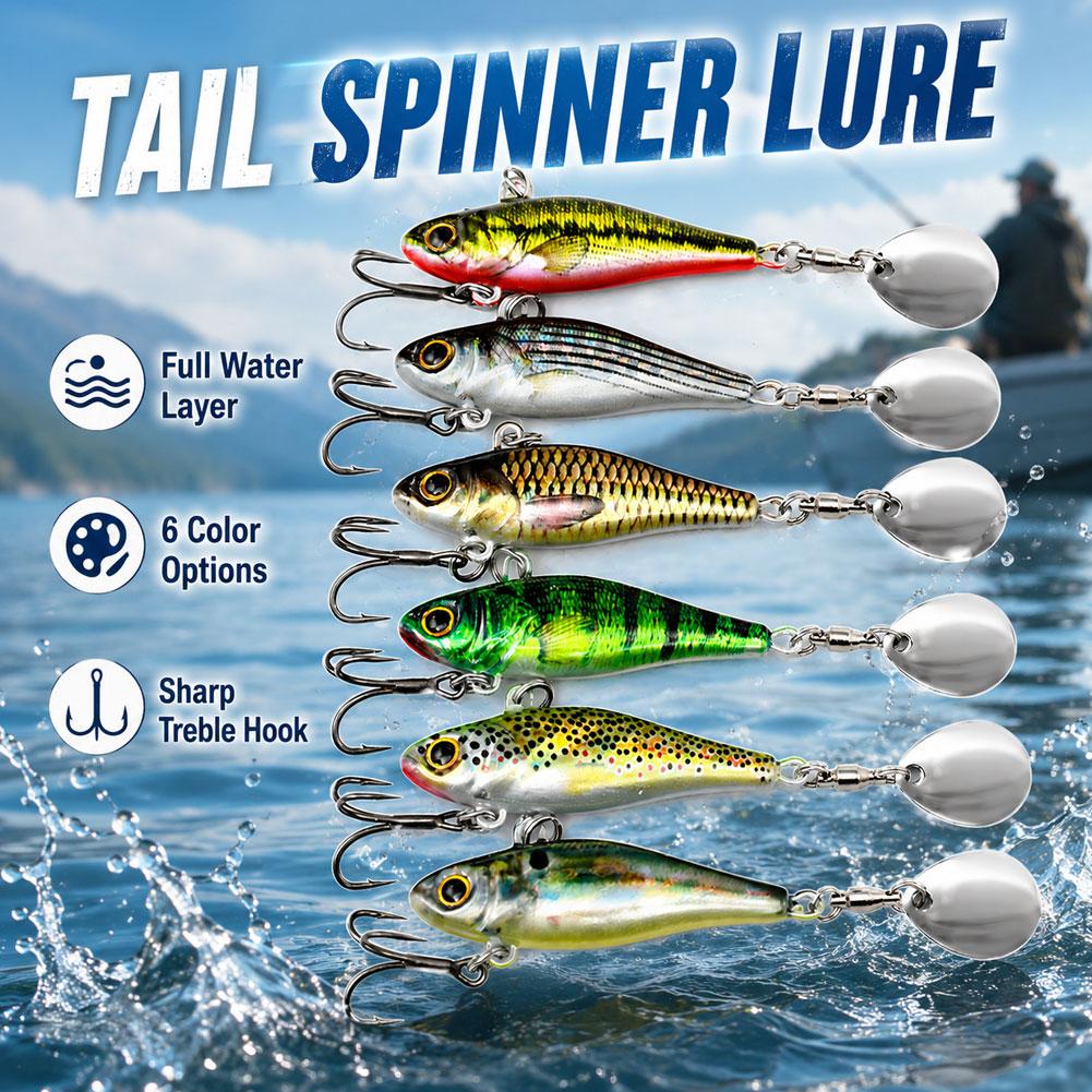 28g Tail Spinner Fishing Lure VIB Hard Bait 3D Realistic Scale Full Water Layer For Bass Shore Fishing Tackle Equipment
