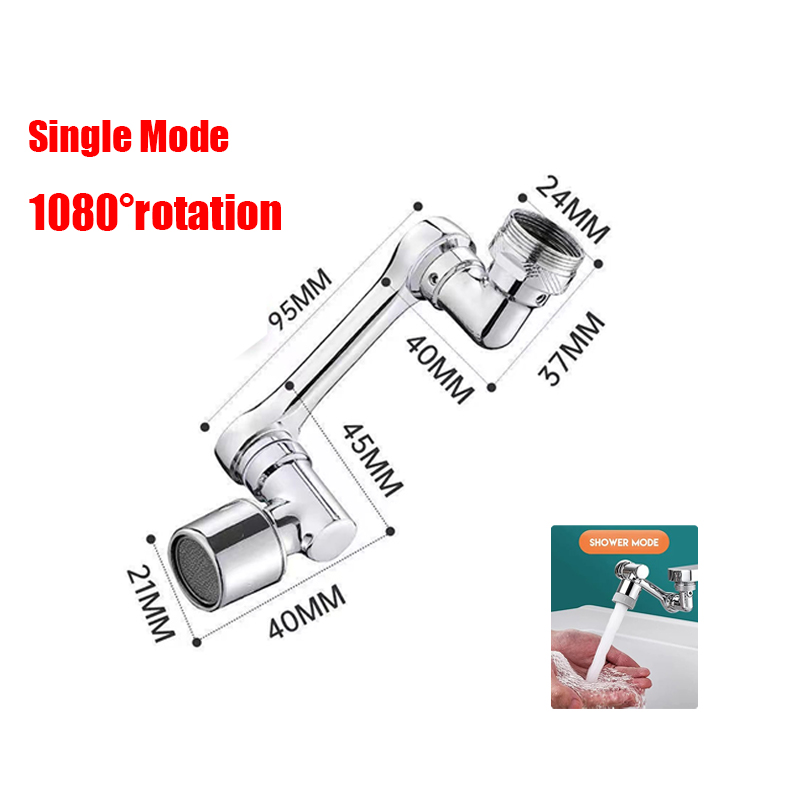 Draaibare Multifunctionele Uitbreiding Kraan Beluchter Aanrecht Kraan Extender Adapter Badkamer Kraan Swivel Robotarm Sink Fit: Rood