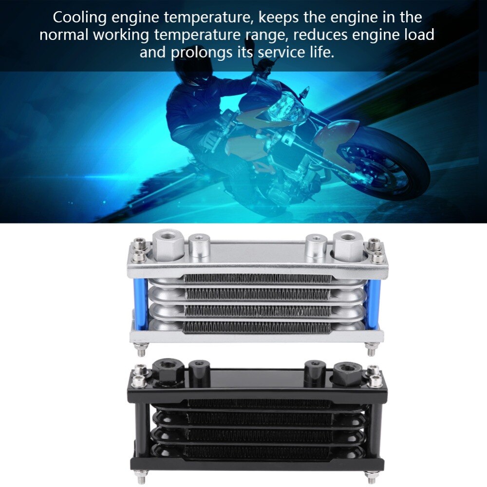 Enfriador de aceite de motor Universal para motocicleta, radiador de refrigeración de 80ML para moto de cross, 50CC-200CC, temperatura del motor