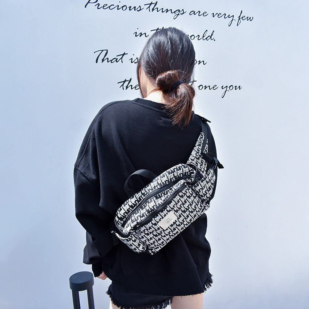 hoch Straße Wichtigsten Linie Nebel Volle Druck Sperrfeuer knapp Kleine Taille Tasche Diagonale Brust Tasche Männer und Frauen Tasche