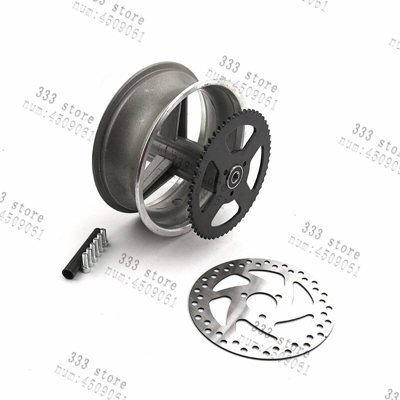 Cubo de rueda de vacío de aleación de aluminio para bicicleta de bolsillo, parte trasera de bolsillo para moto de 47cc y 49cc, 110/50-6,5 y delantera, 90/65-6,5: rear hub set