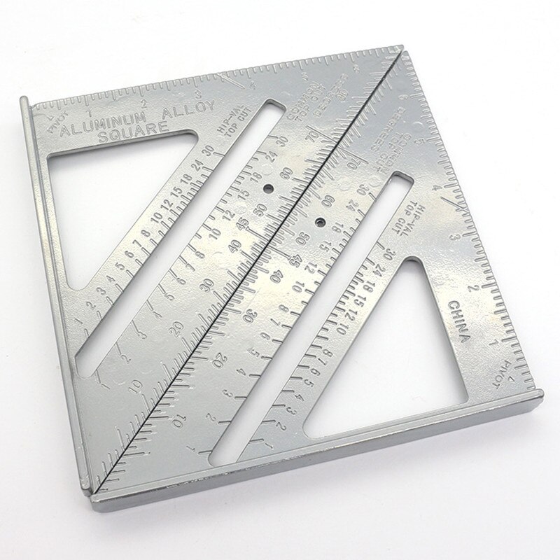 7'' Triangle Protractor Aluminum Alloy Gauges Speed Square Measuring Ruler Miter For Framing Building Carpenter Measuring Tools