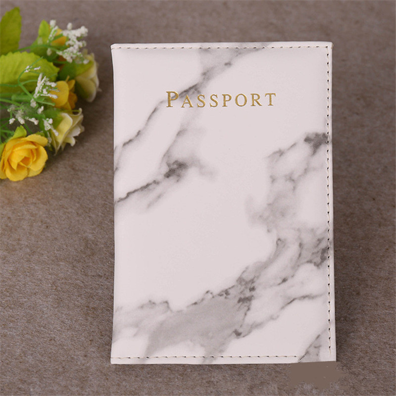Marmer Paspoort Cover Voor Mannen Vrouwen Reizen Paspoort Case Rusland Travel Document Cover Sim Paspoort Houders Frankrijk Israël Portemonnee: GRAY