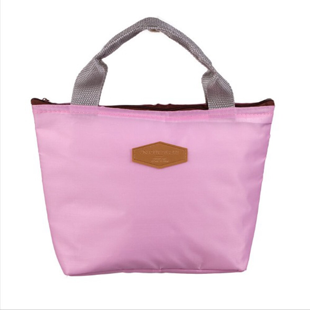 Iskybob bolsa térmica de alumínio, saco térmico isolado oxford para comida, recipiente para viagem, para piquenique: pink