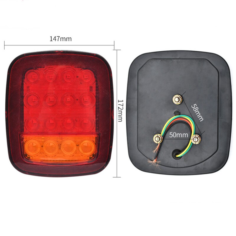 2 Stuks 12V 24V Trailer Achterlicht Led Achterlichten Vrachtwagen Truck Remlicht Van Pickup Tractor Turn signaal Terug Lamp