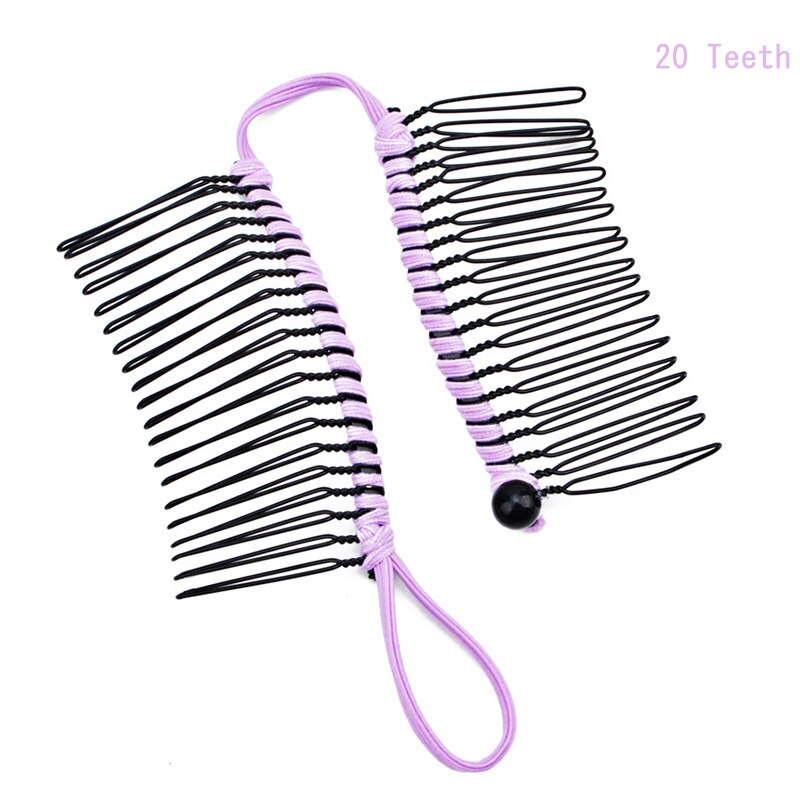 Pince banane pour cheveux épais, naturels, bouclés, Vintage, extensible, multi-styles, peigne, accessoires pour cheveux: 20 Purple