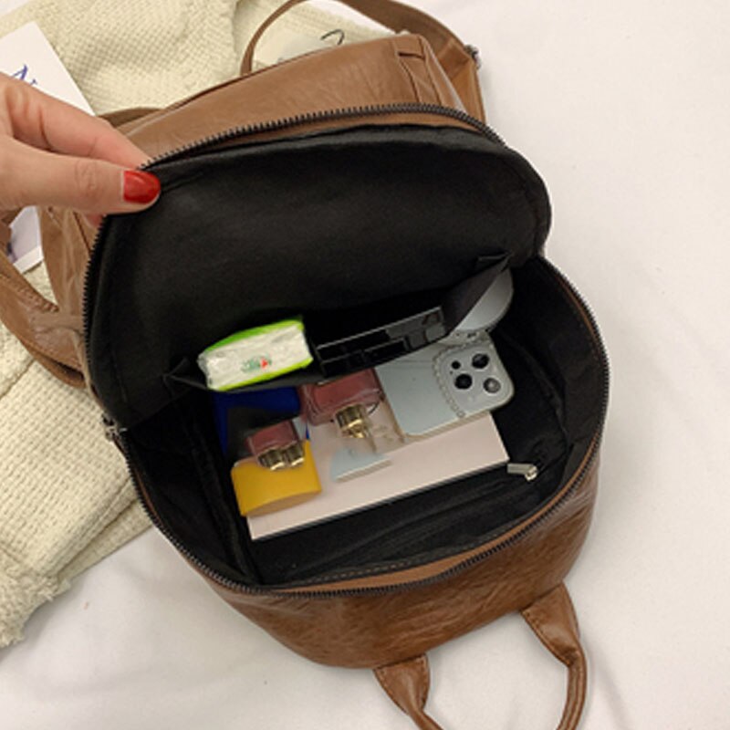 retro kobiet plecak moda skórzane plecaki Harajuku damskie torebki na ramię dla nastolatek student dziewczyna tornister podróży plecak