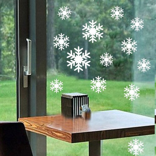 Snøflak vindu klistremerker vinter snøfnugg vegg klistremerker jul vindu veggdekaler xmas jul dekorasjon