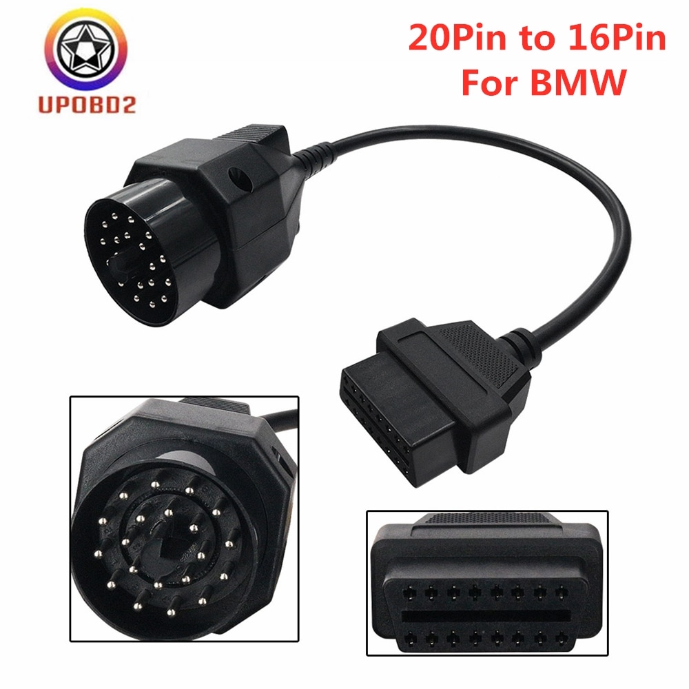 Obd 2 obdii adapter til bmw 20 pin  to 16 pin female connector obd diagnostisk kabel til bmw  e36 e39 x5 z3 20 pin forlængerkabel
