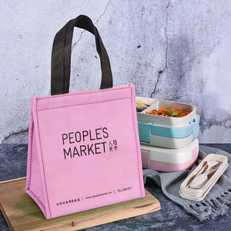 Lunch Bag Insulated Cold Simplicity Picnic Carry Case Thermal Portable Lunch Box Bento Pouch Lunch Container Food Storage Bags: pink