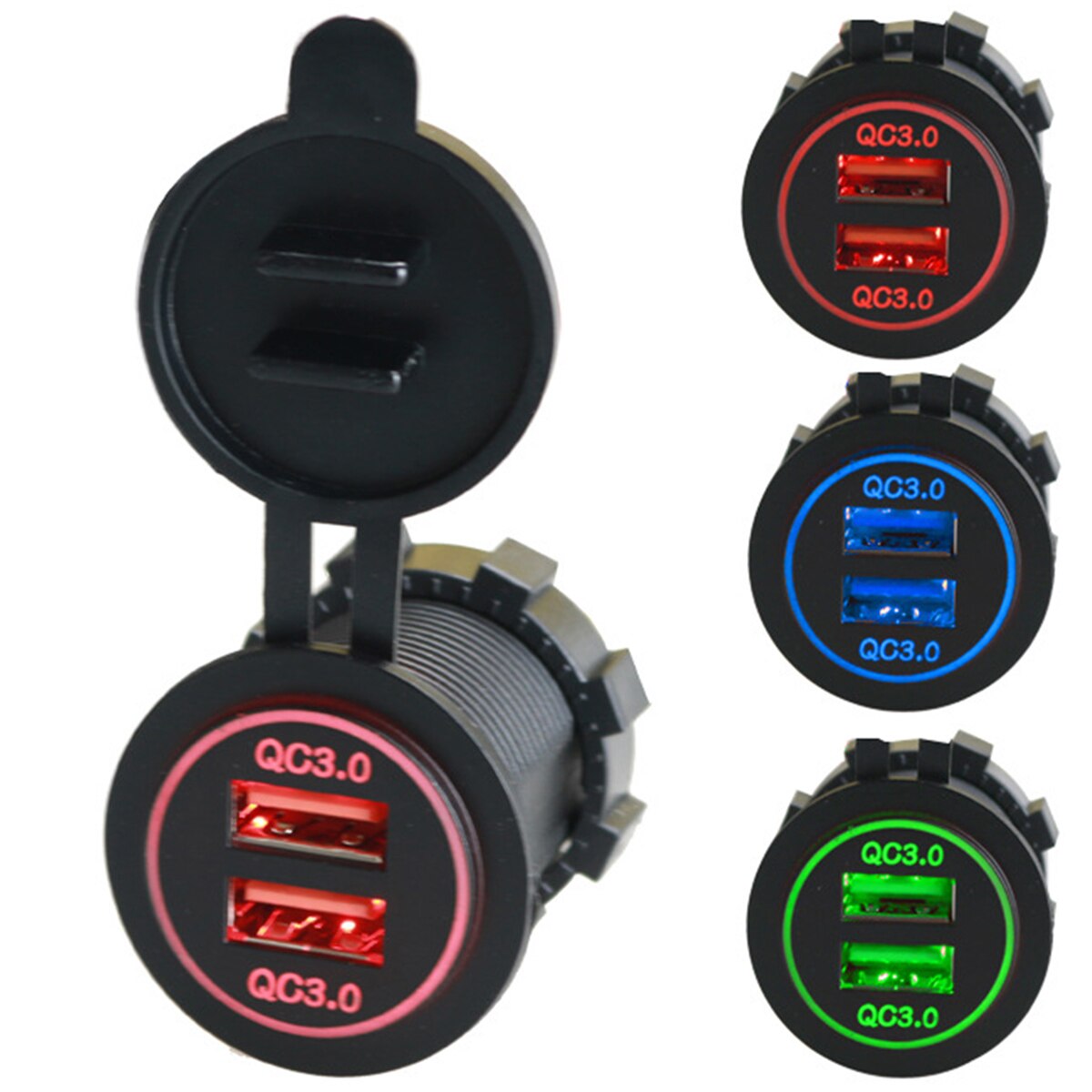 12V 24V Dual Qc 3.0 Usb Smart Auto Lader Snel Opladen Voor Cellphone Tablet Over pc Materiaal