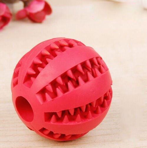 Hondenspeelgoed, rubberen bal, snackhouder, huisdier, hond, puppy, kat, speelgoed, training, gebit: Rood / 7cm