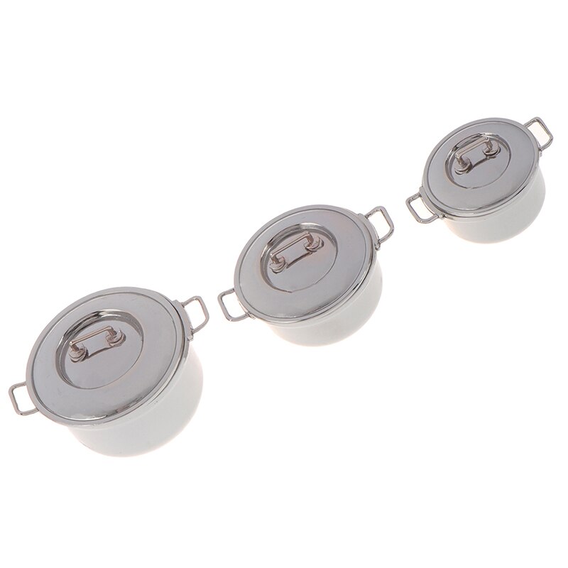 1 pc 1/12 Dollhouse miniaturowe naśladowane zapiekanki kuchenne garnki ze stali nierdzewnej