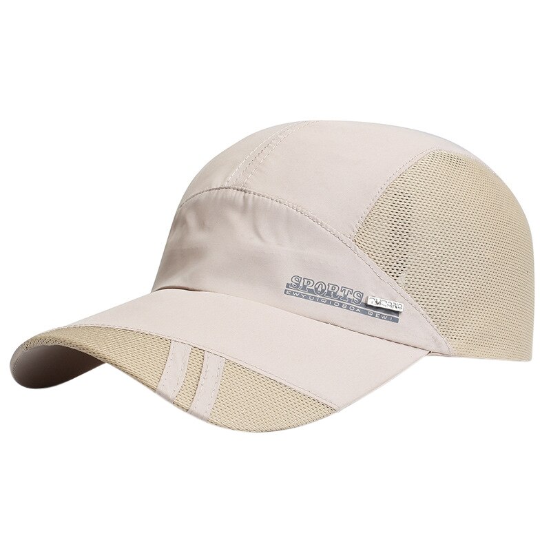 draussen-lauf-, Baseball- und tenniskappe für herren, Gittergewebe-mütze, schnelltrocknend, snapback-verschluss, lauf- und sportmütze: Aprikose