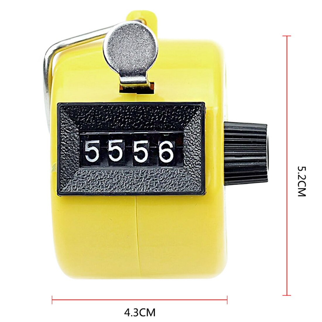 Håndholdt 4- sifret / 5- sifret talteller mekanisk manuell håndflateklikkerteller forteller maks . 9999/ 99999 plastradeteller: 0 til 9999 gule