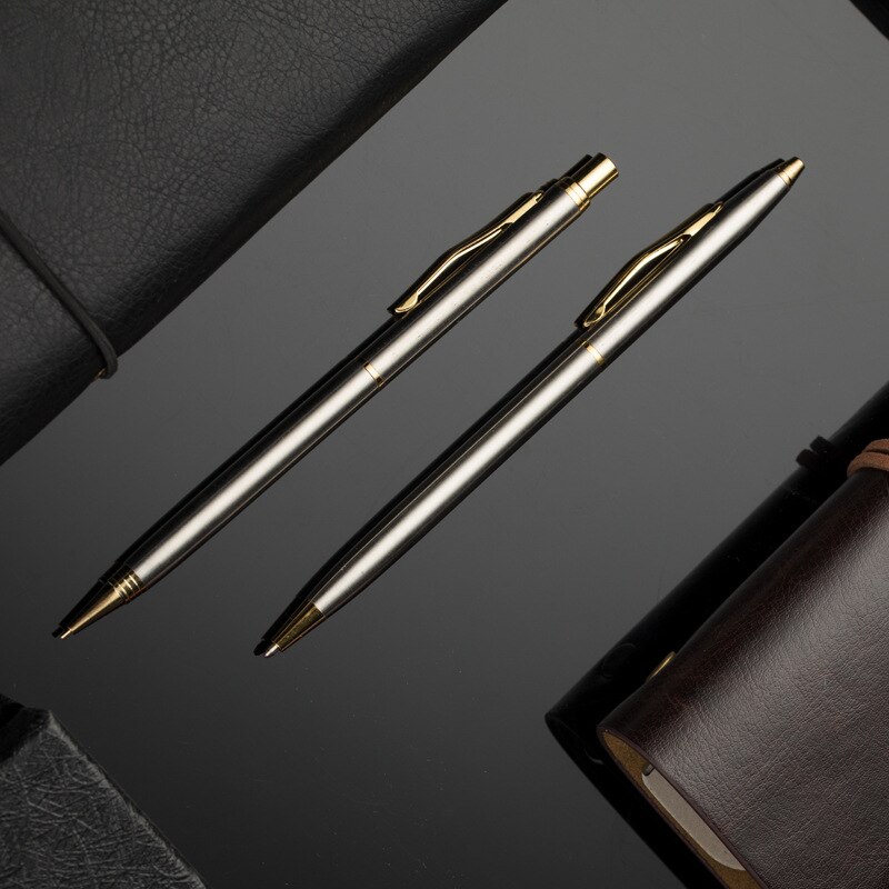 0.5MM Lead Core Student Special Automatic Pencil 1PCS Stainless Steel Rod Rotating Metal Press Metal Pencil Advertising Pen