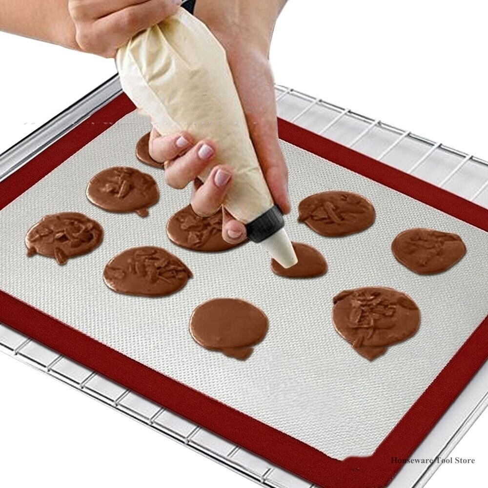 Non-stick matkvalitet silikon bakmatta bakplåt bakade bakverk säkerhetsverktyg rullande deg matta stor storlek 30 x 40cm kökstårta