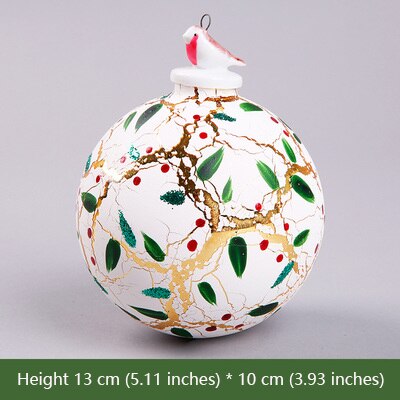 Glas julkula keramiska fest ornament tecknade brev mönster samling hantverk hemdekorationer: 100mm 1 st c