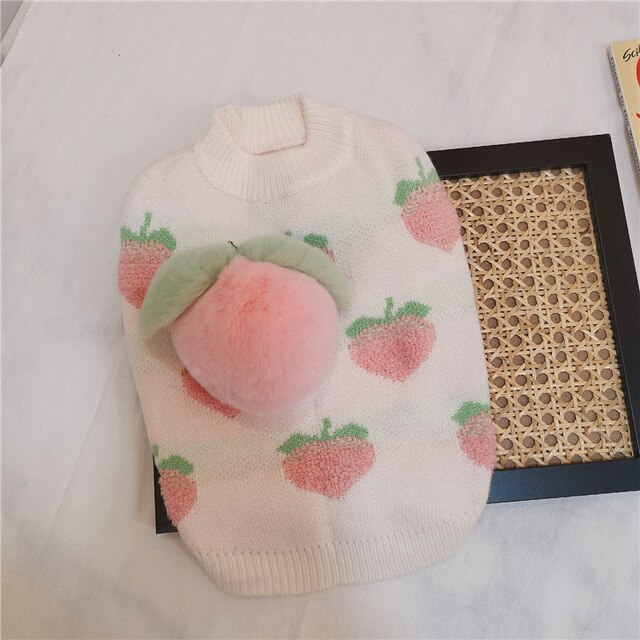 Huisdier herfst/winter trui voor katten en honden perzik print kleding corgi hond schnauzer teddy kleine middelgrote hond kleding
