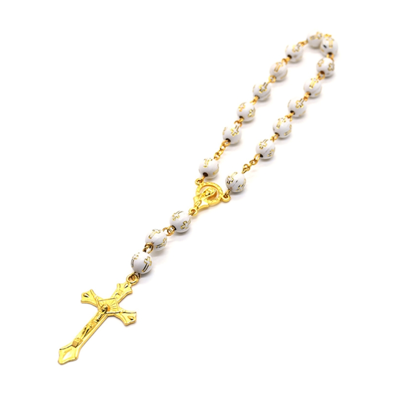 Bracciale Rosario Croce Bogjiru - Perline Legno Regolabile Unisex - Foto 7