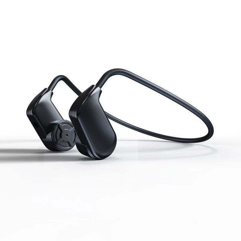 2in1 Conduzione Ossea Cuffie Bluetooth 5.0 IP68 Impermeabile Lettore MP3 16G di Memoria di Nuoto Auricolare di sport Esterno Auricolare HiFi: nero