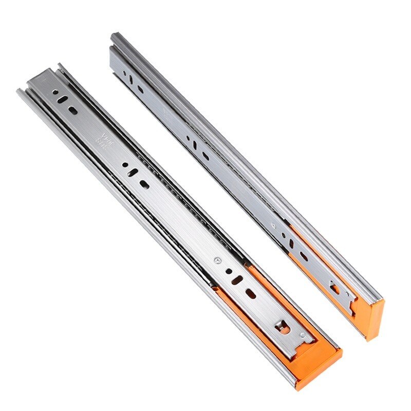 10&quot;-22&quot; Stainless Steel Drawer Slides Soft Close Drawer Track Rail Sliding Three-Section Cabinet Slides Furniture Hardware WF