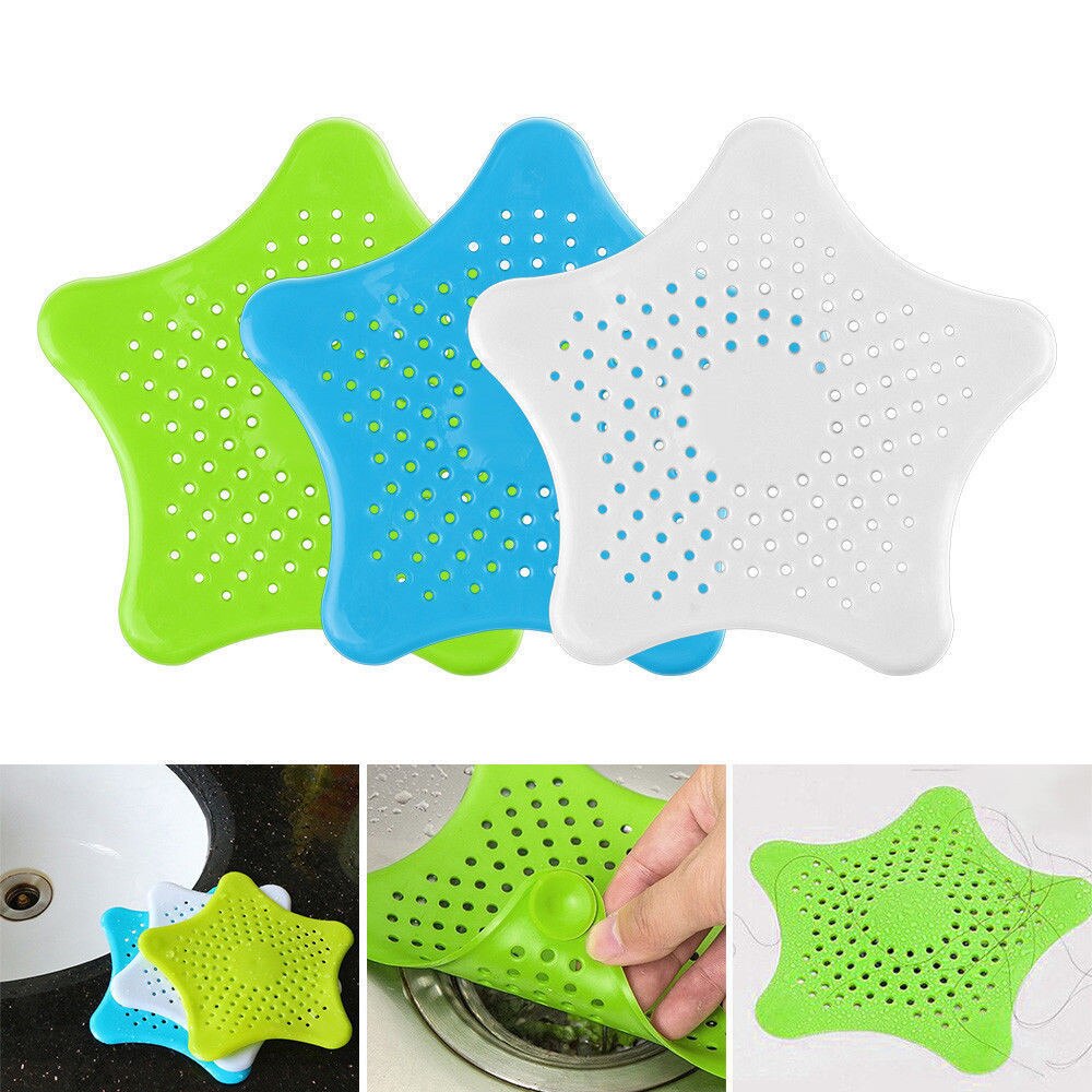 JENNIS HF BrandHair-Catcher Star Bathroom Drain Hair Catcher Bath Stopper Plug Sink Strainer Filter Shower Accessory #Y10