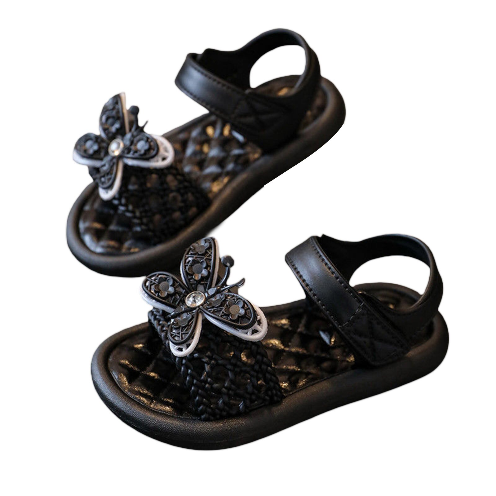 Mädchen Sandalen, Schmetterling Dekoration Nicht-Unterhose Weiche Sohle Sommer Flache Schuhe drinnen draussen Schuhe: A / 0-6 Monate