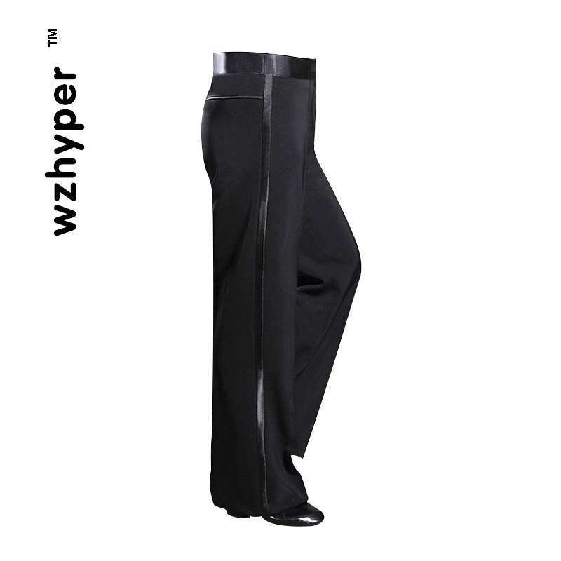 Pantalones de baile latino para hombre, pantalón de baile negro, con cinturón, para bailar, Salsa, Tango, Rumba, Samba, Cha, pantalones Latinos: XXL