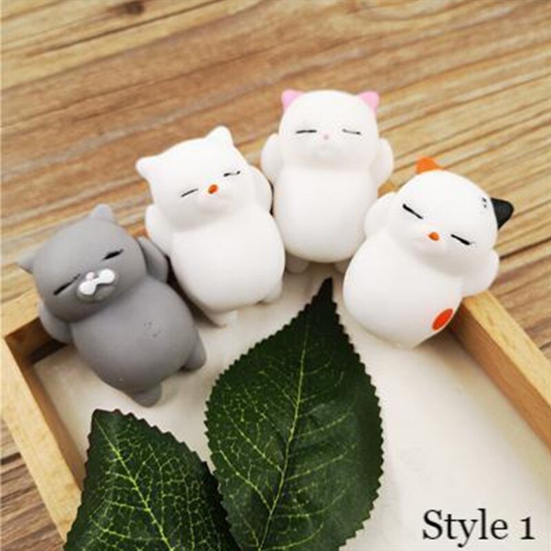 4 sztuk/partia śliczne Squishy zabawki naprężenie ulga antystresowe zabawki Kawaii Squishy zwierząt kot zabawki dla dzieci dorośli upuszczać Wysyłka : 4pcs1