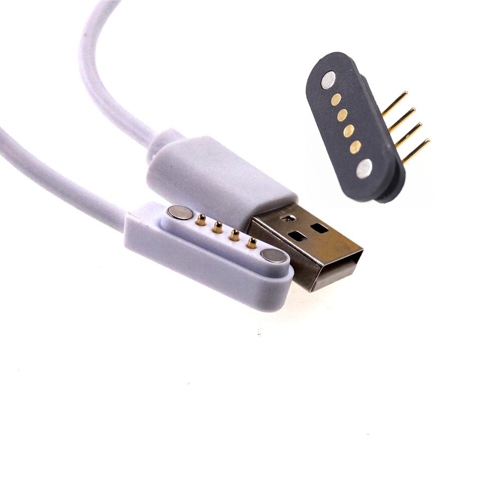 2 sarjaa magneettinen pogo pin liitin 4 pin usb kaapeli lataus tiedonsiirto tyyppi uros 600mm naaras pcb magneetteja 4 asentoa kosketin