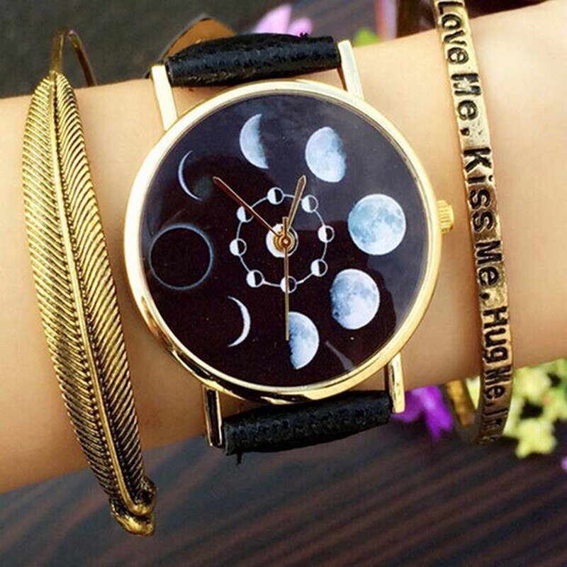 Moon Phase Serie Armband Horloge Vrouwen Horloge Mode Persoonlijkheid Vrouw Horloge Casual Quartz Horloge Vrouwen Horloge