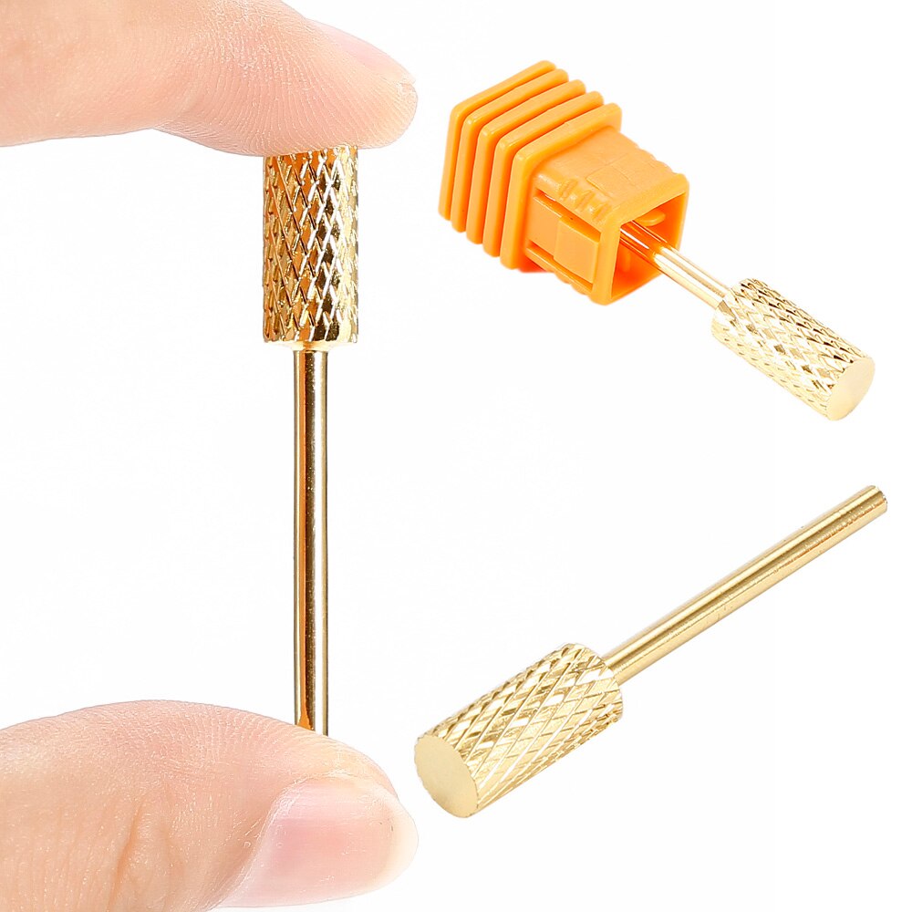 1pc Cylindrical gold color Grinding Head Nail Drill Bit for Nail art Drill Bits Cutter Nail Dead Skin Remove Manicure tool