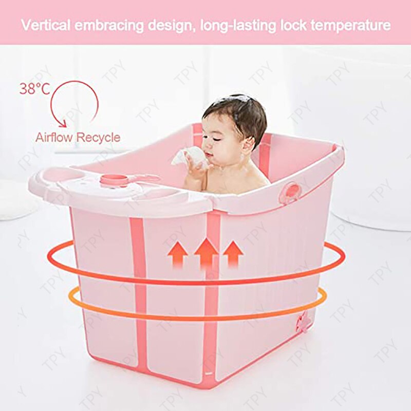 Baignoire pliable verticale grand espace baignoire pliable bassin de douche avec baignoire amovible adapté aux bébés de 0-6 ans